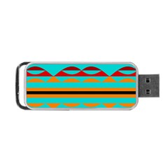 Shapes On A Blue Background Portable Usb Flash (one Side) by LalyLauraFLM