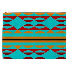 Shapes On A Blue Background Cosmetic Bag (xxl)