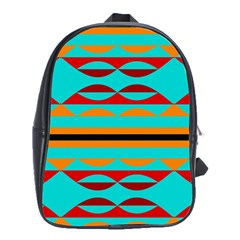 Shapes On A Blue Background School Bag (XL)