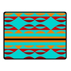 Shapes On A Blue Background Double Sided Fleece Blanket (Small) 