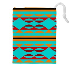 Shapes On A Blue Background Drawstring Pouch (4XL)