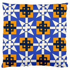 Shapes On A Blue Background                                                          Standard Flano Cushion Case (two Sides) by LalyLauraFLM