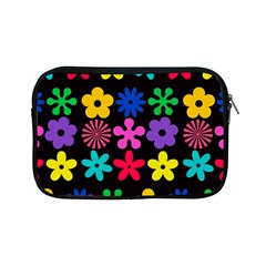 Colorful Flowers On A Black Background Pattern                                                           Apple Ipad Mini Protective Soft Case by LalyLauraFLM