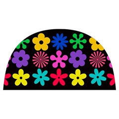 Colorful Flowers On A Black Background Pattern          Anti Scalding Pot Cap by LalyLauraFLM