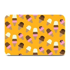 Ice Cream On An Orange Background Pattern                                                            Plate Mat by LalyLauraFLM