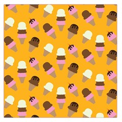 Ice Cream On An Orange Background Pattern                                                             Satin Scarf by LalyLauraFLM