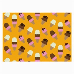 Ice Cream On An Orange Background Pattern                                                             Large Glasses Cloth by LalyLauraFLM