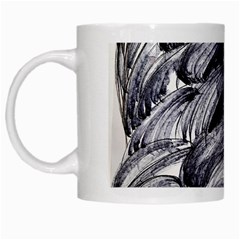 Monochrome Smudge White Mugs by kaleidomarblingart