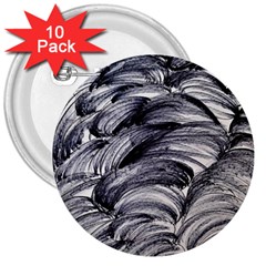 Monochrome Smudge 3  Buttons (10 Pack)  by kaleidomarblingart