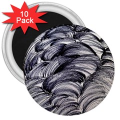 Monochrome Smudge 3  Magnets (10 Pack)  by kaleidomarblingart