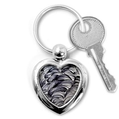 Monochrome Smudge Key Chain (heart) by kaleidomarblingart