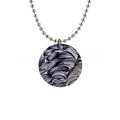 Monochrome Smudge 1  Button Necklace by kaleidomarblingart