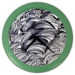 Monochrome Smudge Color Wall Clock by kaleidomarblingart