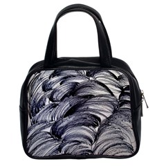 Monochrome Smudge Classic Handbag (two Sides) by kaleidomarblingart