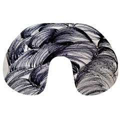 Monochrome Smudge Travel Neck Pillow by kaleidomarblingart