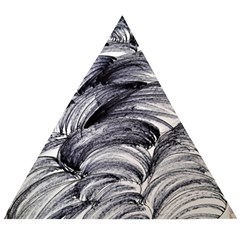 Monochrome Smudge Wooden Puzzle Triangle by kaleidomarblingart