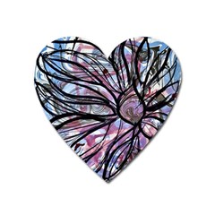 Mixed Media Petals Heart Magnet by kaleidomarblingart