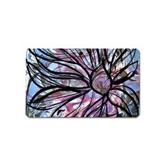 Mixed Media Petals Magnet (name Card) by kaleidomarblingart