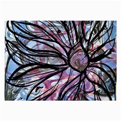 Mixed Media Petals Large Glasses Cloth (2 Sides) by kaleidomarblingart