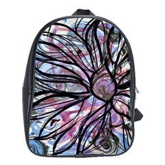 Mixed Media Petals School Bag (large) by kaleidomarblingart