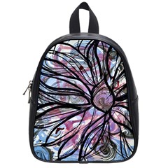 Mixed Media Petals School Bag (small) by kaleidomarblingart