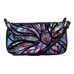 Mixed Media Petals Shoulder Clutch Bag by kaleidomarblingart