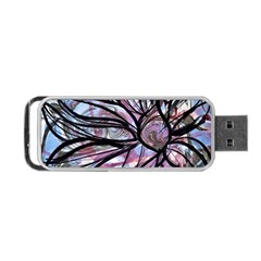 Mixed Media Petals Portable Usb Flash (one Side) by kaleidomarblingart