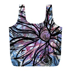 Mixed Media Petals Full Print Recycle Bag (l) by kaleidomarblingart