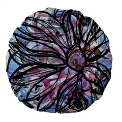 Mixed Media Petals Large 18  Premium Flano Round Cushions by kaleidomarblingart