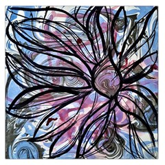 Mixed Media Petals Large Satin Scarf (square) by kaleidomarblingart