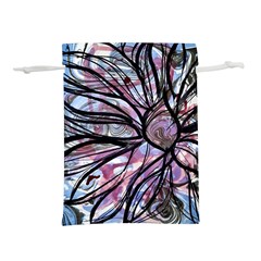 Mixed Media Petals Lightweight Drawstring Pouch (l) by kaleidomarblingart