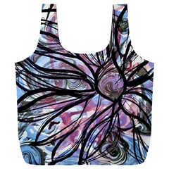 Mixed Media Petals Full Print Recycle Bag (xxxl) by kaleidomarblingart