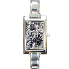 Mono Patterns Rectangle Italian Charm Watch by kaleidomarblingart