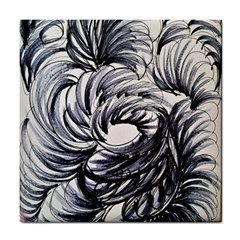 Mono Patterns Tile Coaster by kaleidomarblingart