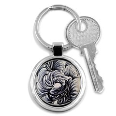 Mono Patterns Key Chain (round) by kaleidomarblingart