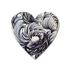 Mono Patterns Heart Magnet by kaleidomarblingart