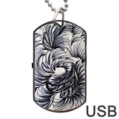 Mono Patterns Dog Tag Usb Flash (two Sides) by kaleidomarblingart