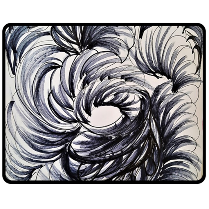 mono patterns Double Sided Fleece Blanket (Medium) 