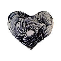 Mono Patterns Standard 16  Premium Flano Heart Shape Cushions by kaleidomarblingart