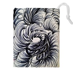 Mono Patterns Drawstring Pouch (4xl) by kaleidomarblingart