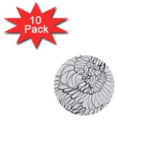 Mono Swirls 1  Mini Buttons (10 Pack) 