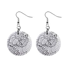 Mono Swirls Mini Button Earrings