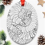 mono swirls Oval Ornament (Two Sides) Back