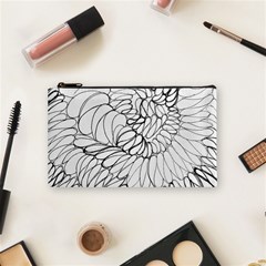 Mono Swirls Cosmetic Bag (small) by kaleidomarblingart