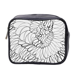 Mono Swirls Mini Toiletries Bag (two Sides) by kaleidomarblingart