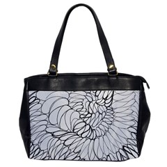 Mono Swirls Oversize Office Handbag by kaleidomarblingart