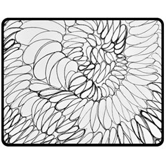 Mono Swirls Double Sided Fleece Blanket (medium)  by kaleidomarblingart