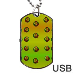 Sun Flowers For Iconic Pleasure In Pumpkin Time Dog Tag Usb Flash (two Sides) by pepitasart