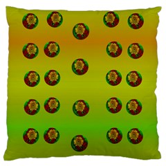 Sun Flowers For Iconic Pleasure In Pumpkin Time Large Cushion Case (one Side) by pepitasart