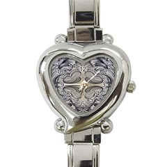 Mono Repeats Heart Italian Charm Watch by kaleidomarblingart